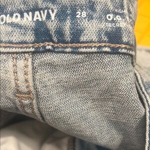 Old Navy women distress  button fly Blue Jeans
